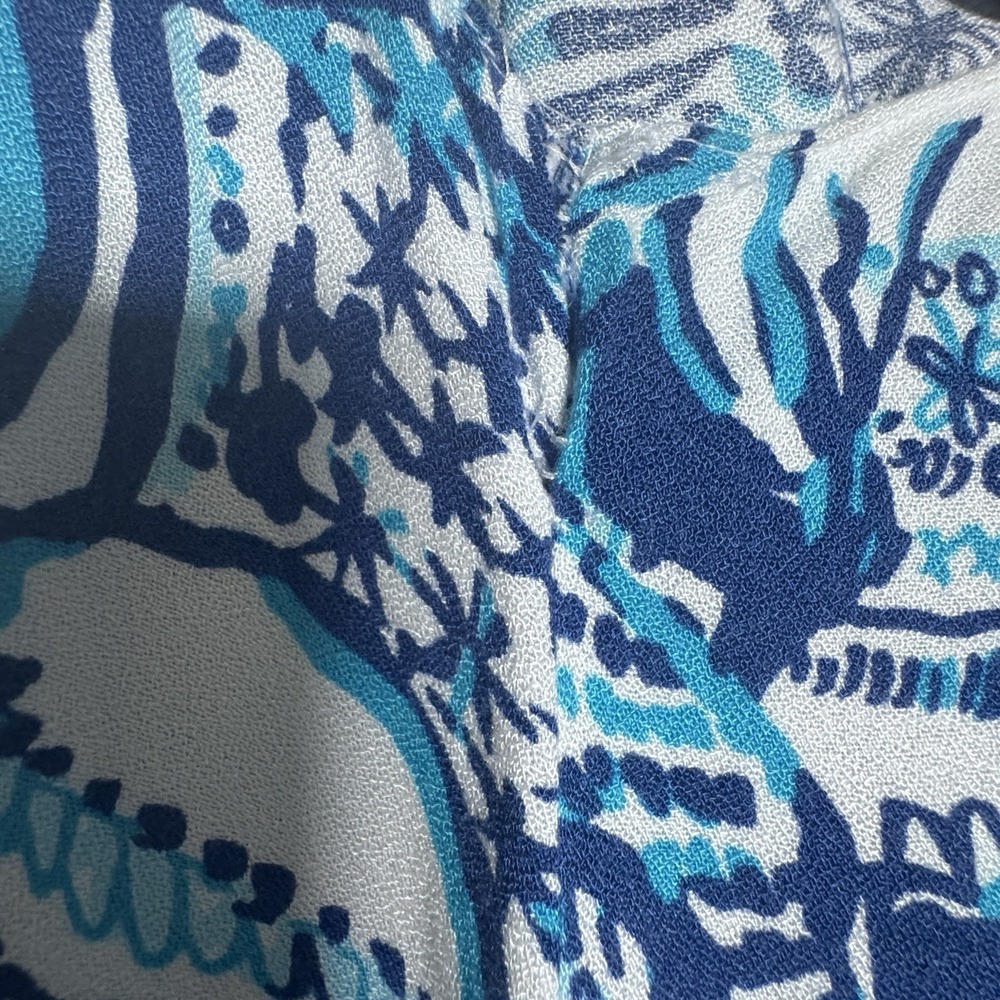 Lilly Pulitzer Achelle Keep On Trunkin Elephant Swing Dress Womens M Blue - Picture 9 of 11